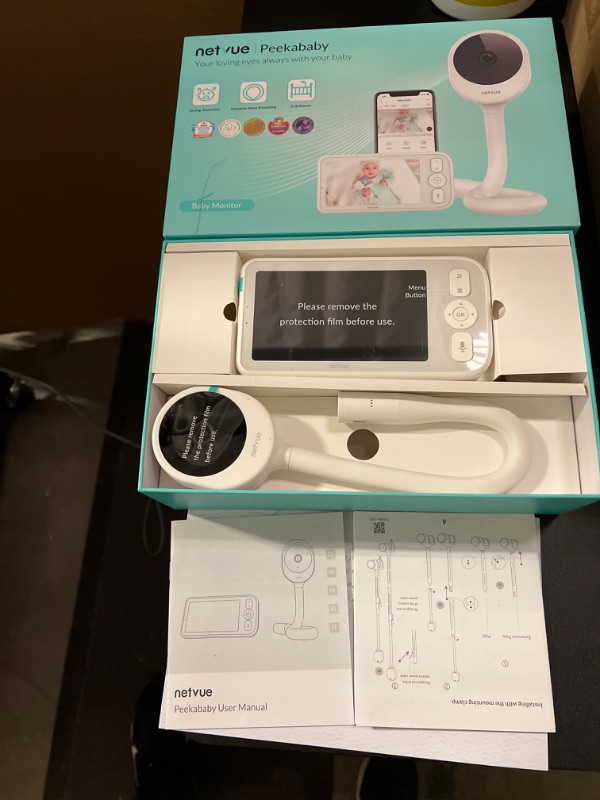 Photo 2 of NETVUE Baby Camera Monitor Video - Peekababy 4 in 1 Bracket Meets the Needs of Parents in All Scenarios, Baby Monitor with Camera and Audio, 5" Display, 2-Way Talk, Free Smart Phone App, Cry Detection