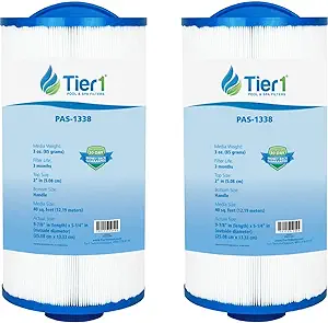 Photo 1 of Tier1 Pool & Spa Filter Cartridge 2-pk | Replacement for Jacuzzi 6540-723, Pleatco PJW40SC-F2M, Filbur FC-2811, Unicel 5CH-402 and More | 40 sq ft Pleated Fabric Filter Media