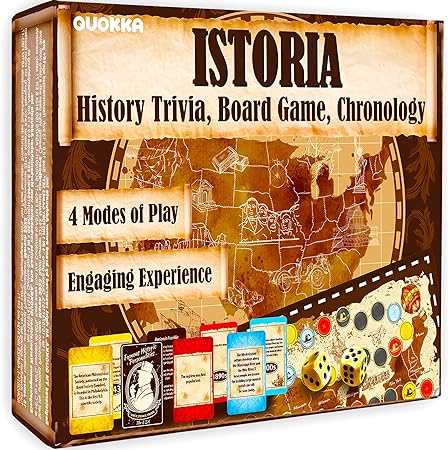 Photo 2 of 
Quokka 4in1 History Trivia Game for Adults - 500 Learning Cards Chronology Board Game - 2 + Players Educational Game for Family Night - Historic...