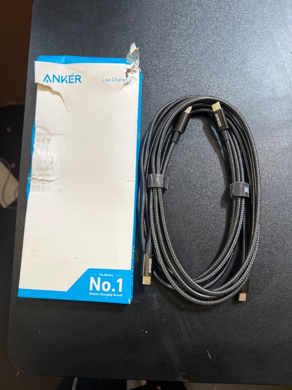 Photo 2 of Anker USB C Charger Cable, New Nylon USB C to USB C Cable (6ft, 2Pack), 60W(3A) for iPhone 15/15 Pro/15 Plus/15 Pro Max, iPad Mini 6/ Pro 2021, iPad Air 4, MacBook Pro 2020, Samsung Galaxy S23,Switch 6ft Black 2