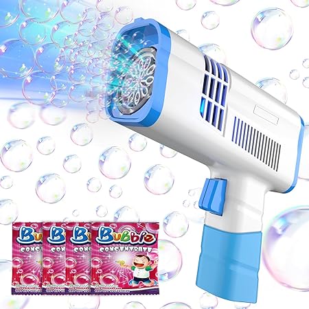 Photo 1 of Vextronic Bubble Gun, Automatic Bubble Machine for Toddlers with LED Light, Leak-Proof Bubble Blower, Bubble Maker Blaster for Parties Wedding Birthday, School Gifts Toy for Kids 3+ (White)