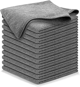 Photo 1 of USANOOKS Microfiber Cleaning Cloth Grey - 12 Packs 12.6"x12.6" - High Performance - 1200 Washes, Ultra Absorbent Towels Weave Grime & Liquid for Streak-Free Mirror Shine - Car Washing Cloth