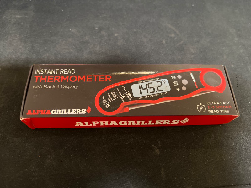 Photo 1 of Instant Read BBQ Meat Thermometer For Grill And Cooking. Sold In Elegant Gift Box. Best Ultra Fast Digital Kitchen Probe. Includes Internal Meat Temperature Guide. By Alpha Grillers