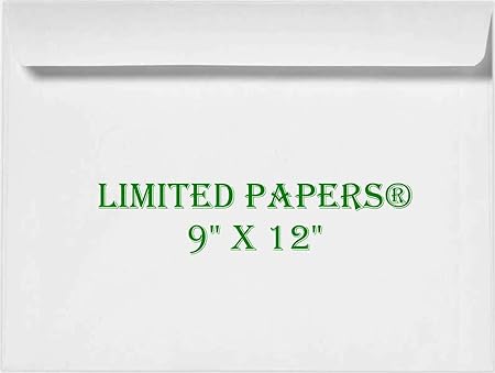 Photo 1 of 9 x 12 Booklet Envelope - Open Side - 28# White - (9 x 12) - Large Envelope Series
