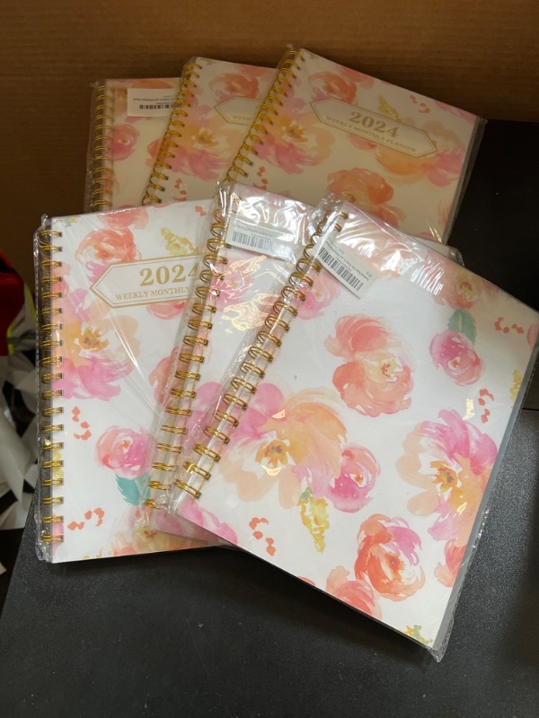 Photo 2 of Ymumuda Planner 2024, 12-Month Planner from JAN.2024 to DEC.2024, 7" X 10", Weekly Monthly Planner 2024 with Waterproof Cover, Sticky Index Tabs, Large Writing Blocks, Floral 07