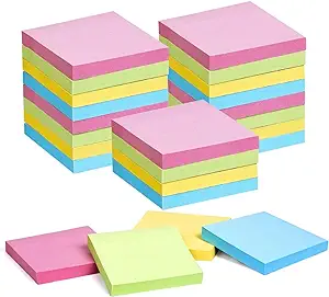 Photo 1 of IDEAHOME Sticky Notes 24 Pads 3 x 3 Inch, Self Stick Pads Vintage Colorful Sticky Notes 100 Sheet/Pad