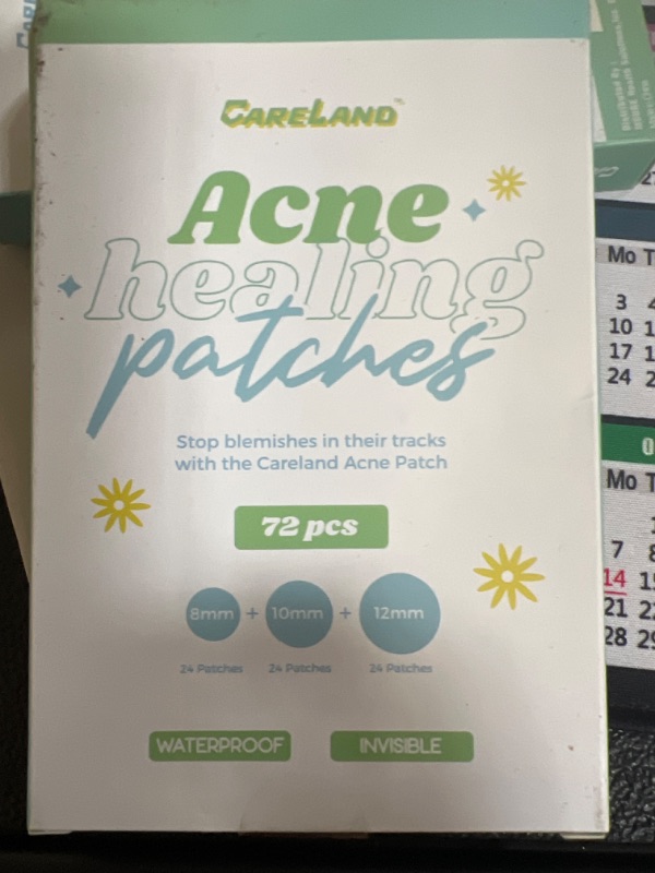 Photo 2 of CARELAND Pimple Patches - Face Hydrocolloid Acne Patches - Invisible Zit Stickers to Cover Blemish Spots & Absorb Breakouts - Calendula Facial Skin Care Product, 3 Sizes (72 Pcs)