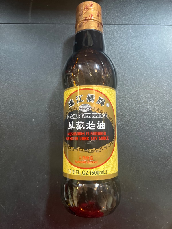 Photo 2 of 1pc--Pearl River Bridge Mushroom Flavored Superior Dark Soy Sauce, Plastic Bottles, 16.9 oz.   BB 05-12-2024