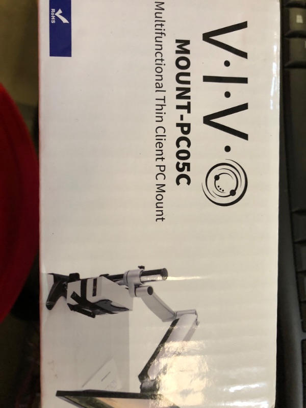 Photo 2 of VIVO Adjustable Thin Client Mini PC Mount Bracket, CPU VESA Under Desk and Monitor Arm Computer Holder, Black, MOUNT-PC05C