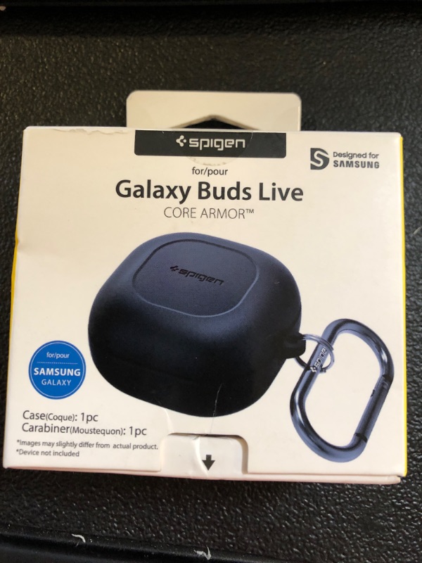 Photo 2 of Spigen Classic Fit Designed for Galaxy Buds FE (2023) / Buds2 Pro (2022) / Buds 2 (2021) / Buds Pro (2021) / Buds Live (2020) Shockproof Protective Cover - Black