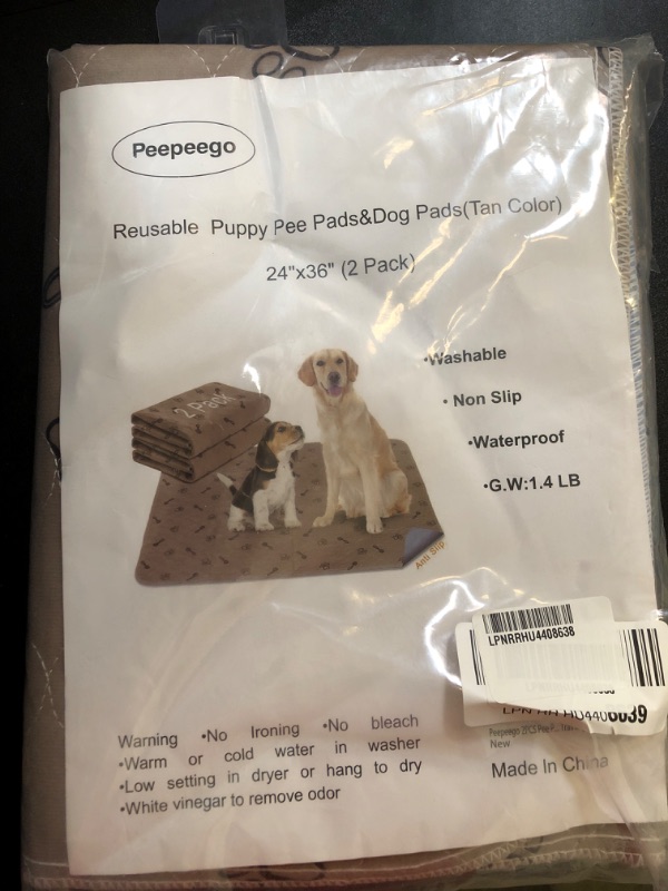 Photo 2 of Peepeego 2PCS Pee Pads for Dogs Washable 24"x36" with Free Comb- Reusable Puppy Pads with Fast Absorbent, Non-Slip, Waterproof-Premium Dog Pads for Training, Whelping 2Pack 24x36