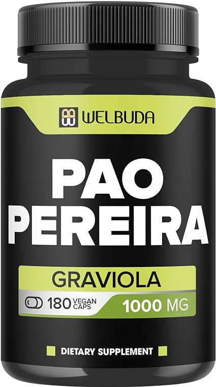 Photo 1 of 180 Capsules - 600mg Pao Pereira Herb Extract 10:1 with 400mg Graviola Soursop - Combined Formula for Immune System, Comfortable Mind, Body Management & Strength Support