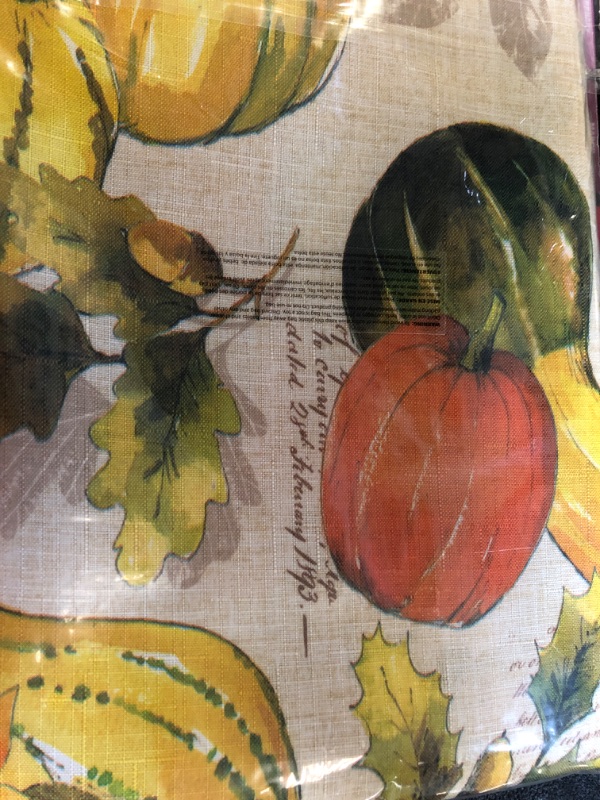 Photo 2 of Elrene Home Fashions Grateful Season Fall Harvest Tablecloth, 52 in x 52, Oblong Tablecloth (1) 52 in x 52 in (Tablecloth)