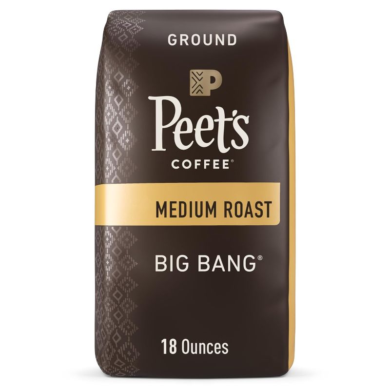 Photo 1 of Peet's Coffee Coffee, Ground, Medium Roast, Big Bang, Peetnik Pack - 18 oz---exp date 05/2024