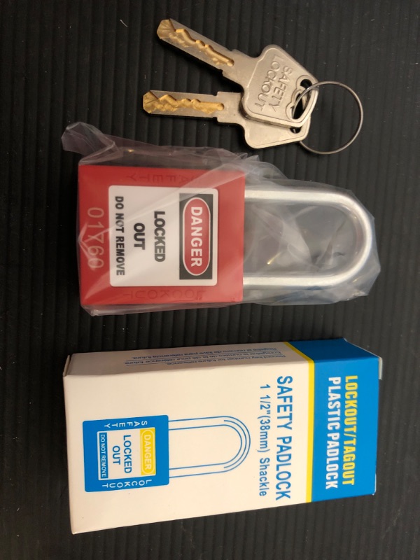 Photo 2 of 2pack Lockout Tagout Locks Set - 5pcs Red Loto Locks, Lockout Locks Keyed Different, 2 Keys Per Lock, OSHA Compliant Lock Out Tag Out Padlocks, Safety Padlocks for Electrical Lockout Tag Out Kits
