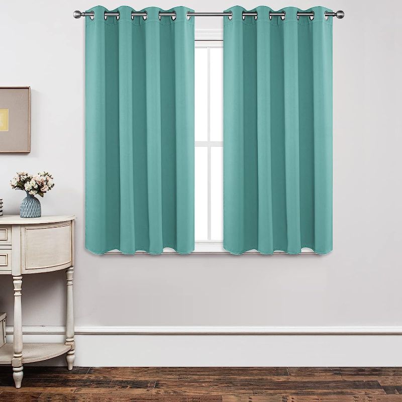 Photo 1 of Joydeco Blackout Curtains 108 Inch Length 2 Panels Set, Thermal Insulated Long Curtains& Drapes 2 Burg, Room Darkening Grommet Curtains for Living Room Bedroom Window (W52 x L45 Inch, Teal Blue)
