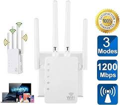 Photo 1 of 2024 WiFi Extender - Wireless Signal Repeater Booster up to 9800 sq.ft - 1200Mbps Wall-Through Strong WiFi Booster-Dual Band 2.4G and 5G - 4 Antennas 360 Degree Full Coverage
