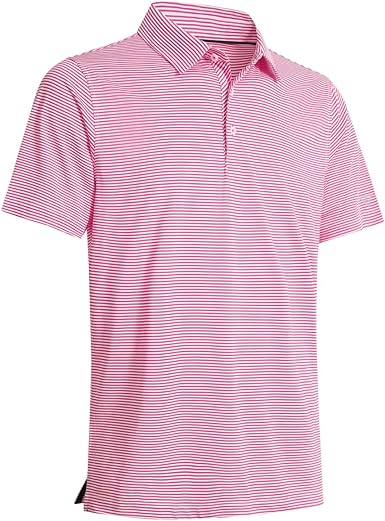 Photo 1 of Men's Golf Polo Shirts Short Sleeve Striped Performance Moisture Wicking Dry Fit Golf Shirts for Men https://a.co/d/8Uk2TuC