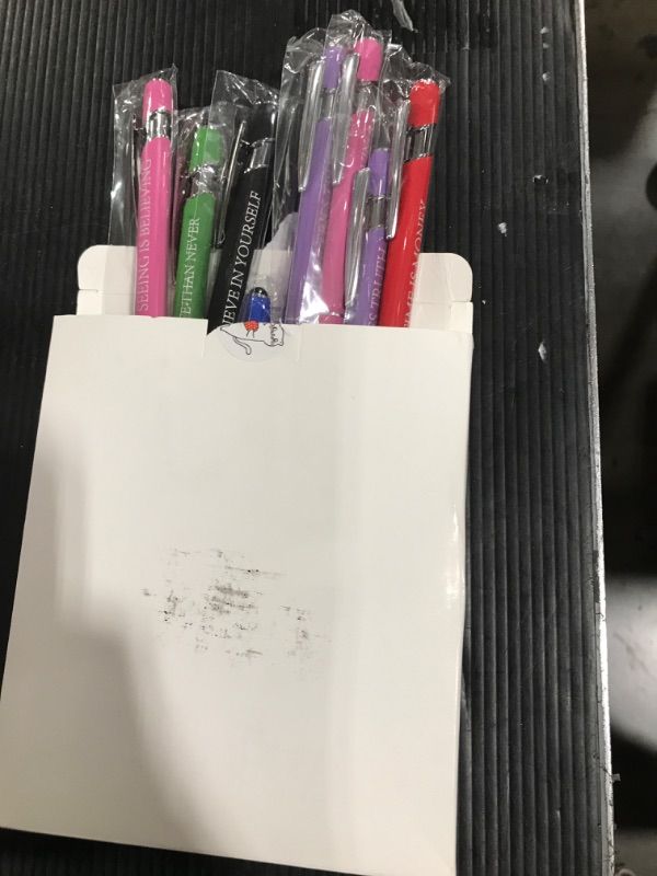 Photo 1 of 12pcs Ballpoint Pens with messages.