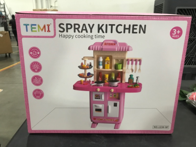 Photo 2 of TEMI Pretend Food Kitchen Toys for Kids Ages 4-8, Kitchen Set for Toddlers 1-3, Play Kitchen Accessories w/Real Sounds Light, for Boys, Girls