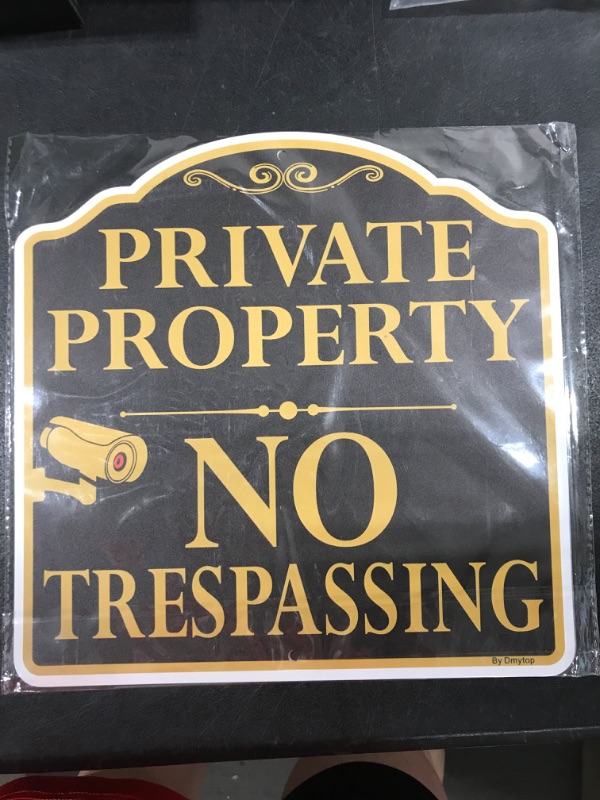 Photo 1 of No Trespassing Sign Private Property, No Soliciting Yard Sign, 12 x 12 Inches Rust Free Aluminum, Weather Fade Resistant, Easy Mounting Outdoor Use, 2 Pack
