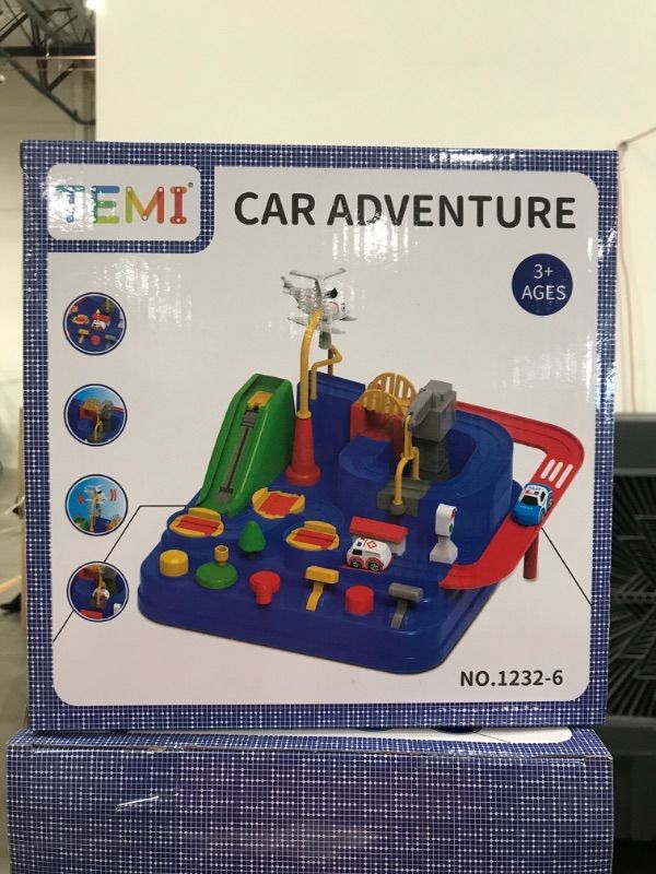 Photo 2 of Kids Race Track Car Adventure Toy for Toddlers - Car Rescue Adventure Toys Gifts for Boys Age 3, Car Toys for Toddlers 2-4 Years, Educational Puzzles Car Toys for 4 5 6 Year Old Boys Girls Blue Race Track