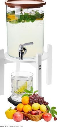 Photo 1 of 3 Pcs Adjustable Beverage Drink Dispensers Stand Bamboo Wood with Adjustable Width 7.87 to 11.81 Inch Diameter of Glass Jar Bottle Jug Water Dispenser Stand for Living Room Kitchen Office-STOCK PHOTO FOR REFERENCE ONLY. COLOR IS NATURAL 