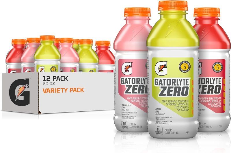 Photo 1 of Gatorlyte Zero Variety Pack, Zero Sugar Hydration, 20 Fl Oz (Pack of 12) EXP JULY 3 2024