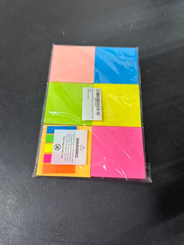 Photo 2 of (6 Pack) Sticky Notes 3x3 in Bright Colored Super Self Sticky Pads - 100 Sheets/Pad - Easy to Post for School, Office Supplies, Desk Accessories