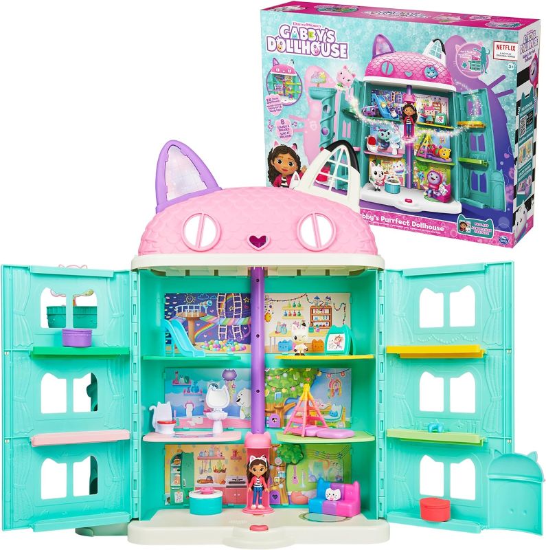 Photo 1 of Gabby’s Dollhouse, Purrfect Dollhouse with 15 Pieces including Toy Figures, Furniture, Accessories and Sounds, Kids Toys for Ages 3 and up
