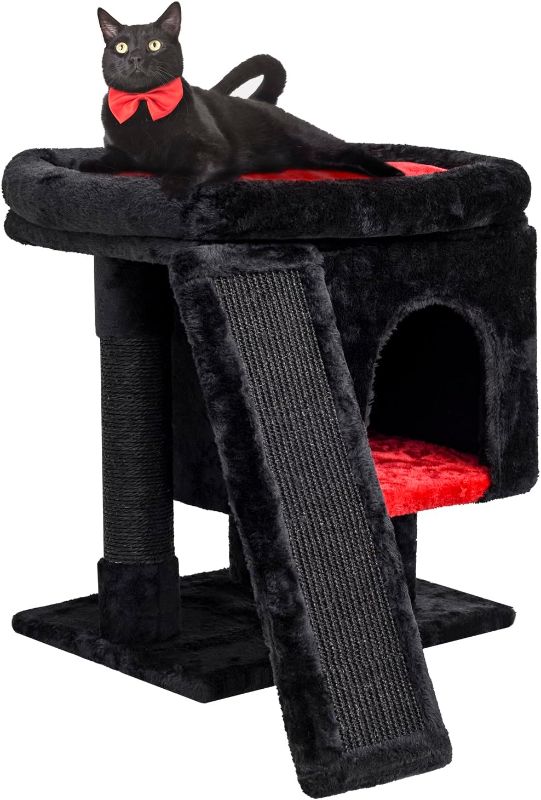 Photo 1 of SYANDLVY Gothic Cat Tree with Coffin Bed for Indoor Cats, Cat Tower with Scratching Post, Modern Activity House for Large Cats, Condo with Board, Kittens Cave
