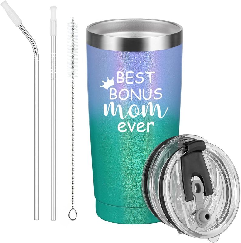 Photo 1 of Gingprous Mother's Day Gifts for Mom Tumbler, Best Bonus Mom Ever Birthday Gifts for Women Bonus Mom Mother New Mom to be from Daughter Son, 20 Oz Insulated Stainless Steel Tumbler with Lids, Gradient
