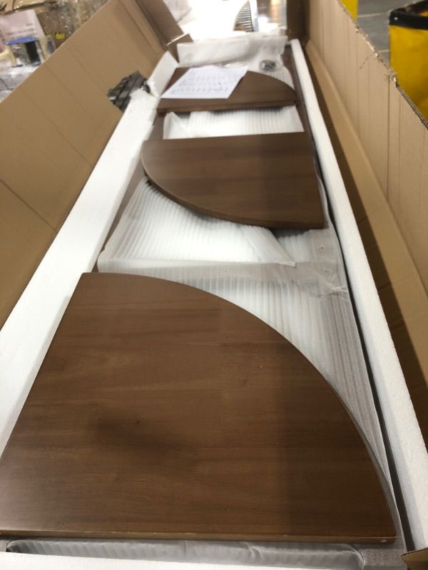 Photo 1 of Corner Clothes Rack with Thick Clothes Rod, Wood Corner Hall Tree with Hooks, Clothes Rack Freestanding with Storage Shelf for Entryway Bedroom?Walnut?