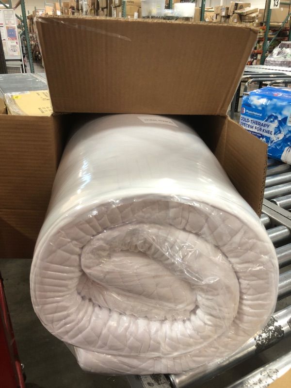 Photo 1 of 3 Inch Queen Memory Foam Mattress Topper, Ventilated Foam Topper with Cooling Cover, Mattress Pad with 18'' Deep Pocket, White Queen White