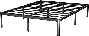 Photo 1 of 14 Inch California King Bed Frames with Rounded Corner Legs, Heavy Duty Metal Cal King platform bed frame, No Box Spring Needed, Noise Free, Easy Assembly
