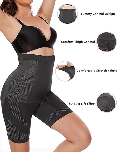 Photo 1 of [Size L] Women's Shapewear Tummy Control Shorts High Waisted Body Shaper Panties Thigh Slimming Butt Lifting Underwear- Black