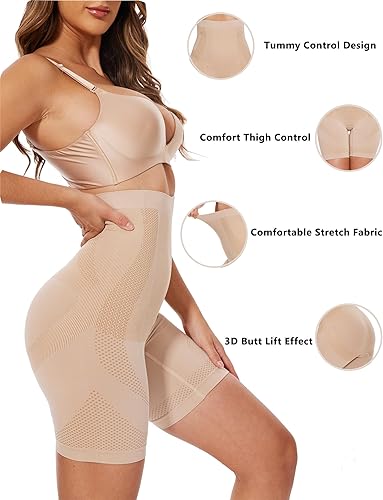 Photo 1 of [Size XXL] Women's Shapewear Tummy Control Shorts High Waisted Body Shaper Panties Thigh Slimming Butt Lifting Underwear - Nude