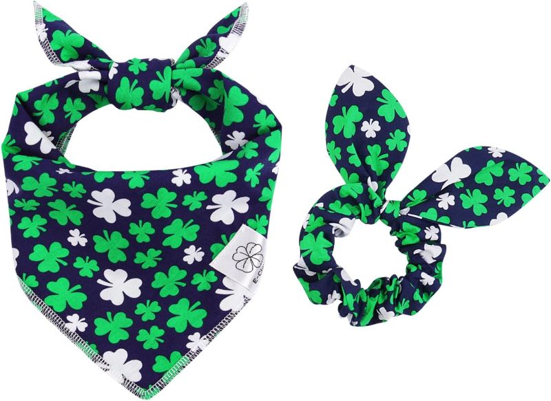 Photo 1 of [Med-Lrg] E Clover Shamrock Pet Bandana