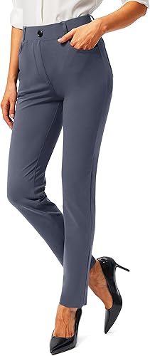 Photo 1 of [Size XS] Rammus Womens Yoga Dress Pants with Pockets Stretch Work Leggings for Women Pull On Skinny Slacks for Business Office Casual
