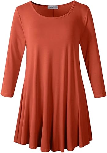 Photo 1 of [Size L] LARACE Plus Size Tops for Women 3/4 Sleeve Shirts Tunic Tops Loose Fit Basic Lady Clothes 