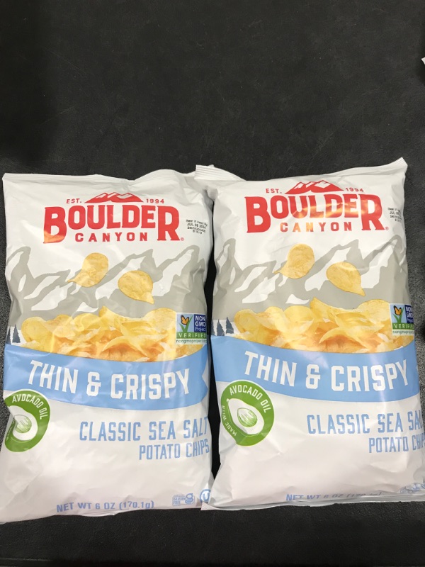 Photo 1 of [2 pack] Boulder Canyon Avocado Oil Thin & Crispy Potato Chips Classic Sea Salt 6 Oz
