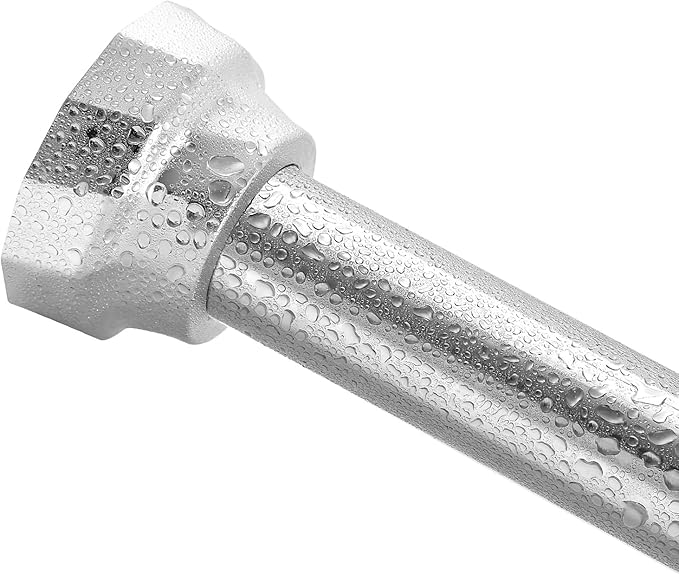 Photo 1 of Brushed Nickel Shower Curtain Rod, 28-55 Inches Adjustable Spring Tension Curtain Rod,1 Inch Diameter Shower Rod for Bathroom/Window Stall RV Closet, No Drilling, No Rust, Stainless Steel