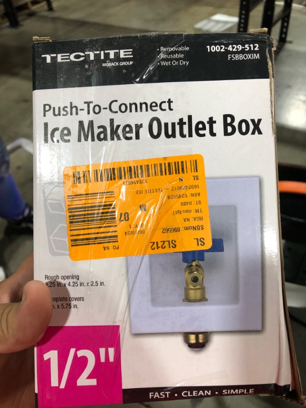 Photo 2 of 1/2 in. Brass Push-to-Connect Ice Maker Outlet Box
