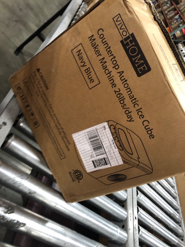 Photo 1 of VIVOHOME Electric Portable Compact Countertop Automatic Ice Cube Maker Machine with Hand Scoop and Self Cleaning Function 26lbs/Day Navy Blue