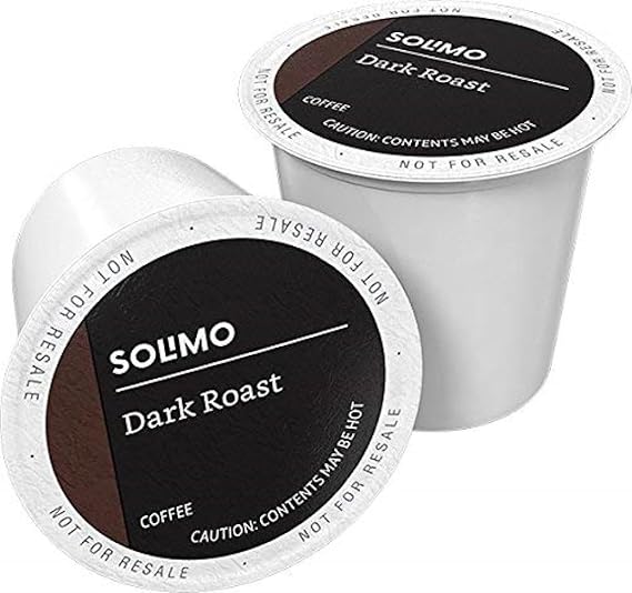 Photo 1 of (Dark Roast) - Amazon Brand - 100 Ct. Solimo Dark Roast Coffee Pods, Compatible with 2.0 K-Cup Brewers
 exp 2025