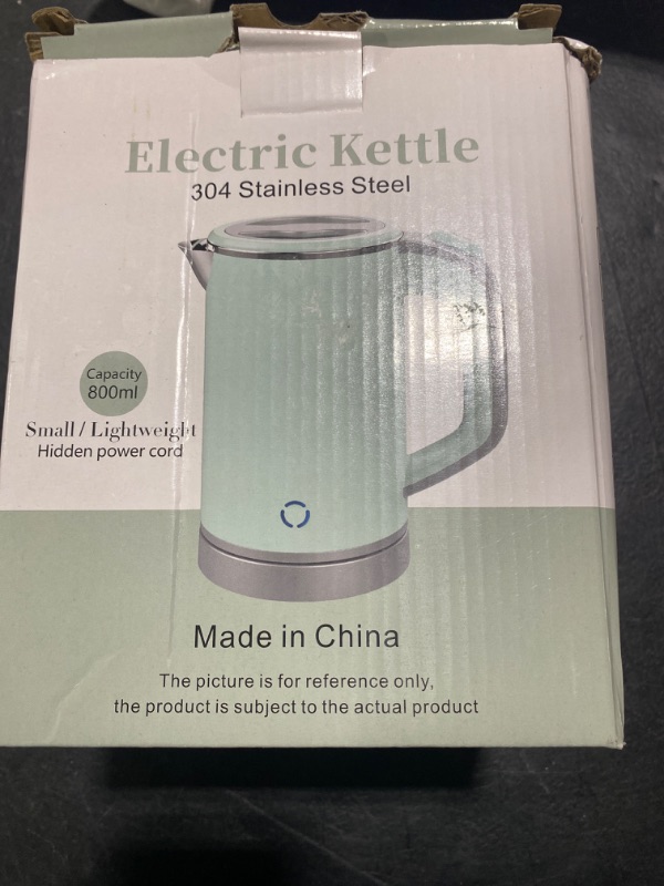 Photo 3 of  
Sekaer Small Electric Tea Kettle Stainless Steel 0.8L Portable Travel Hot Water Boiler, Mini Electric Coffee Kettle with Auto Shut-Off & Boil Dry Protection, Cordless Base & White