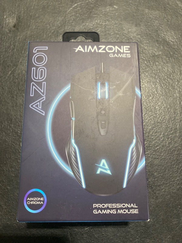 Photo 2 of Aimzone Gaming Mouse with LED, USB Mouse for Gaming with Adjustable DPI, LED Lightning, Rechargeable Wireless Mouse, Full Compatible with Mac & Windows (Black) NOT WIRELESS LIKE SHOWN IN FIRST PHOTO