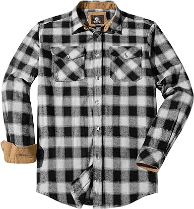 Photo 1 of CHEXPEL Men's Flannel - Shirt - Plaid - Shirts Long Sleeve 100% Cotton Casual Button Down Shirt Men with Pockets ---MED