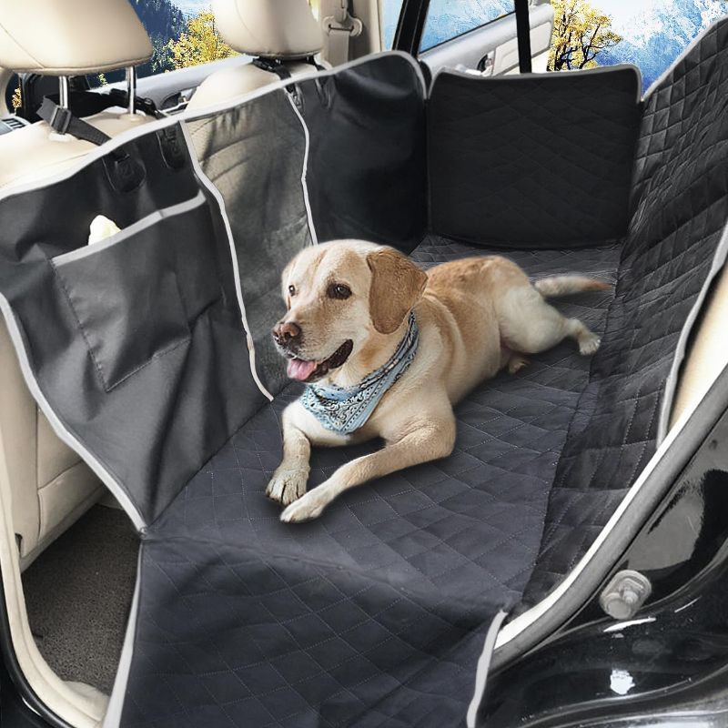 Photo 1 of OLPIVY Dog Car Seat Cover for Back Seat, Waterproof Dogs Hammock with Mesh Window, Back Seat Protector for Cars, Trucks, SUVs, Jeep 