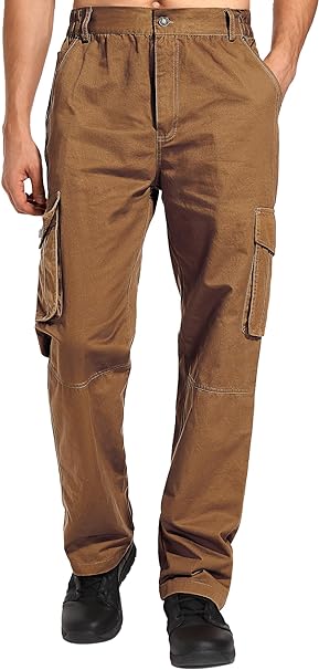 Photo 1 of Milin Naco Cargo Pants for Men Ripstop Hiking Pants for Men Cargo Work Pants Tactical Pants Cargo Workout Pants ---28WX30L